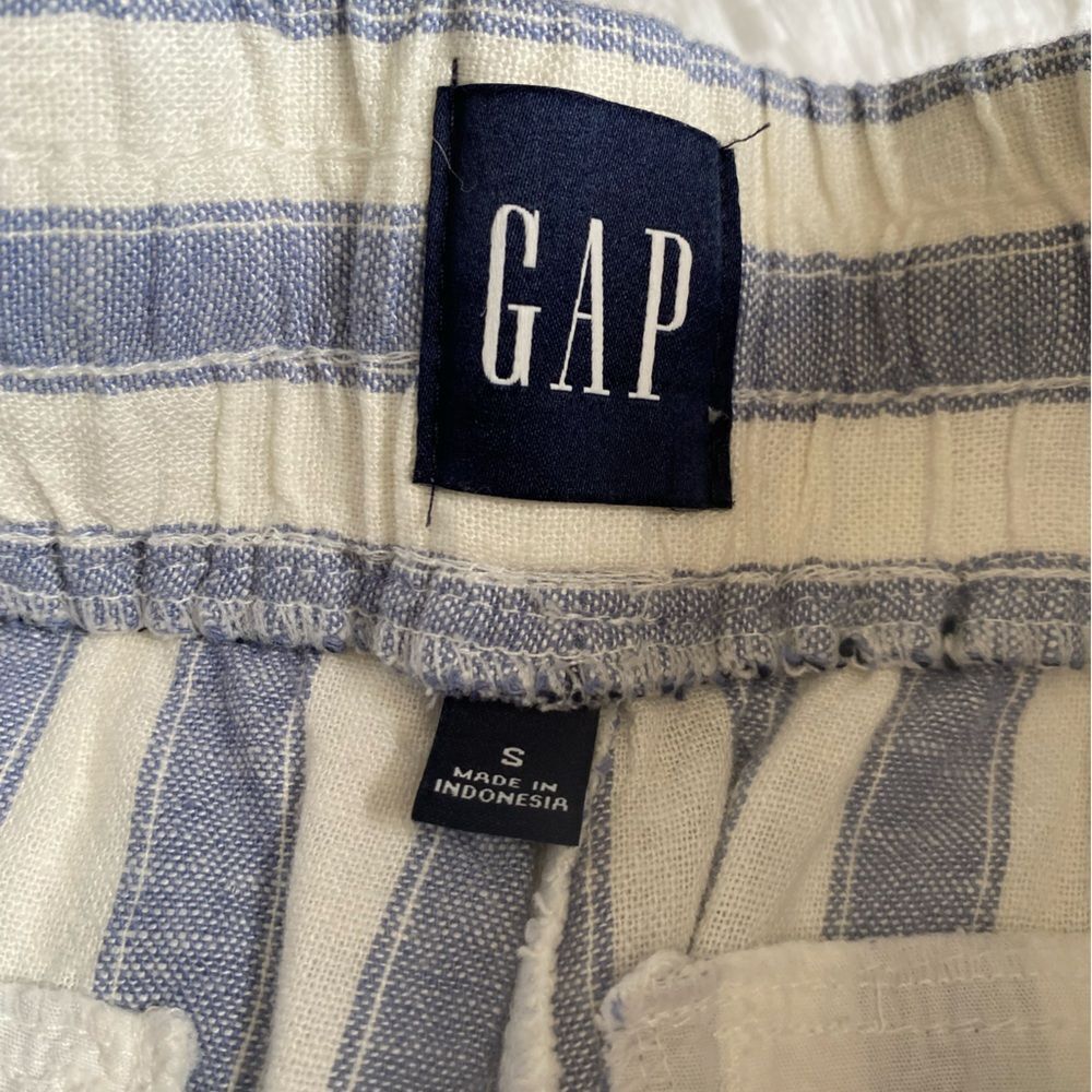 GAP High Waist Striped Shorts - Blue and Cream - Picture 8 of 8